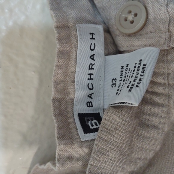 USED BACHRACH COLOR CREAM 55% LINEN 45%RAYON SIZE 33 - Picture 3 of 7